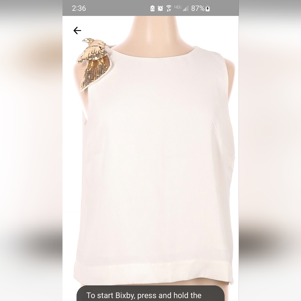 J crew White with Gold bowed sleeve